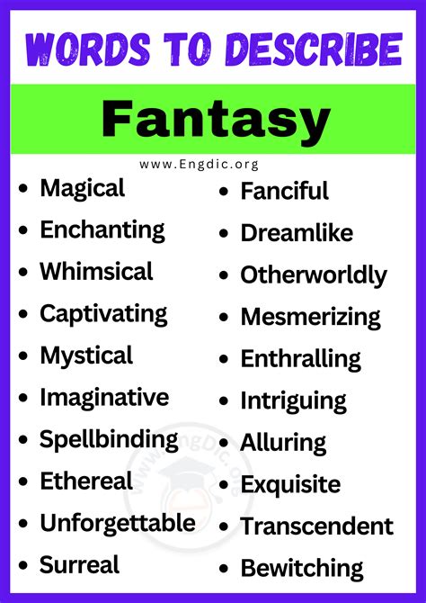 thesaurus fantasy|words to describe fantasy.